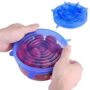 6Pcs Kitchen Reusable Silicone Stretch Seal Lid 